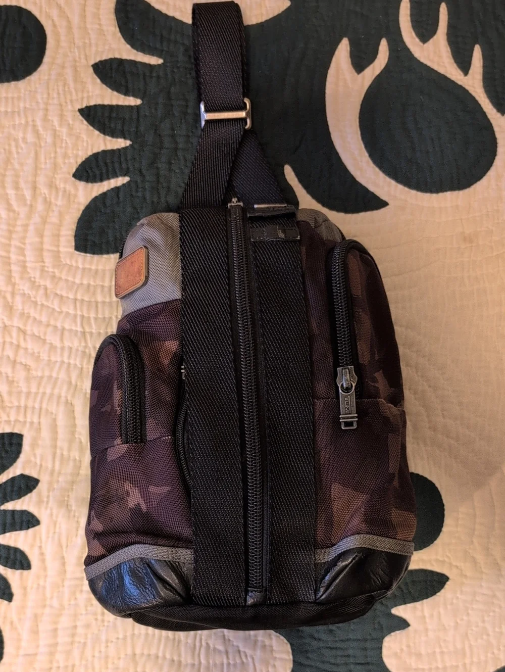 Authentic Tumi Y2k Alpha Bravo Brown Tangerine Camo Sling Bag